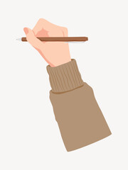 Writing hand vector illustration collage element