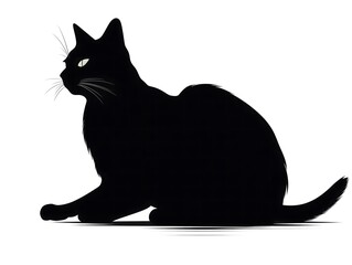 Fototapeta premium Minimalist Silhouette of a Sleek Black Cat