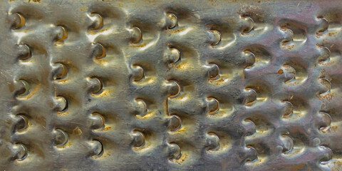 Close-Up Of Stainless-Steel Grater Texture with Light Reflection Effects
