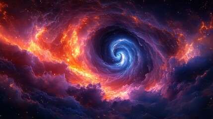 Cosmic Vortex in Fiery Clouds