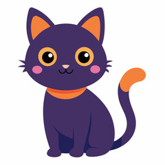 Cute cat vector on white background.