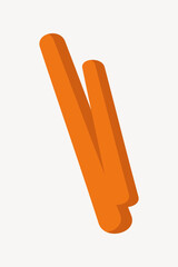 Orange baby carrot, healthy food & salad vector