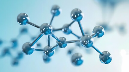 3D Molecular Structure in Blue