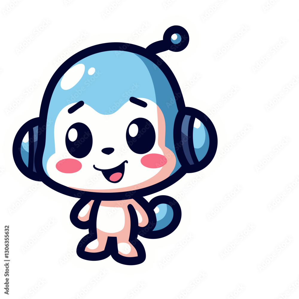 Poster cute character network connection