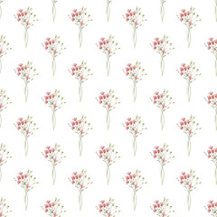 Seamless background, floral pattern with watercolor flowers. Repeat fabric wallpaper print texture. Perfectly for wrapped paper, backdrop.