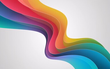 Colorful wavy ribbons on a light background