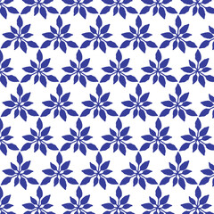 seamless pattern with blue flowers