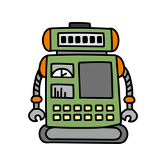 混乱する緑で大きいロボット