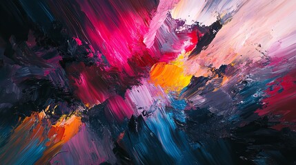 "Vibrant Abstract Color Swirl – Dynamic and Energetic Painting"