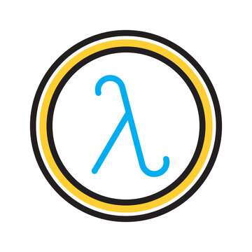 Vector multi color icon for Lambda