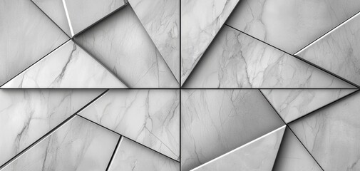 A modern, geometric design featuring interlocking triangular patterns in shades of gray, creating a textured, contemporary look.