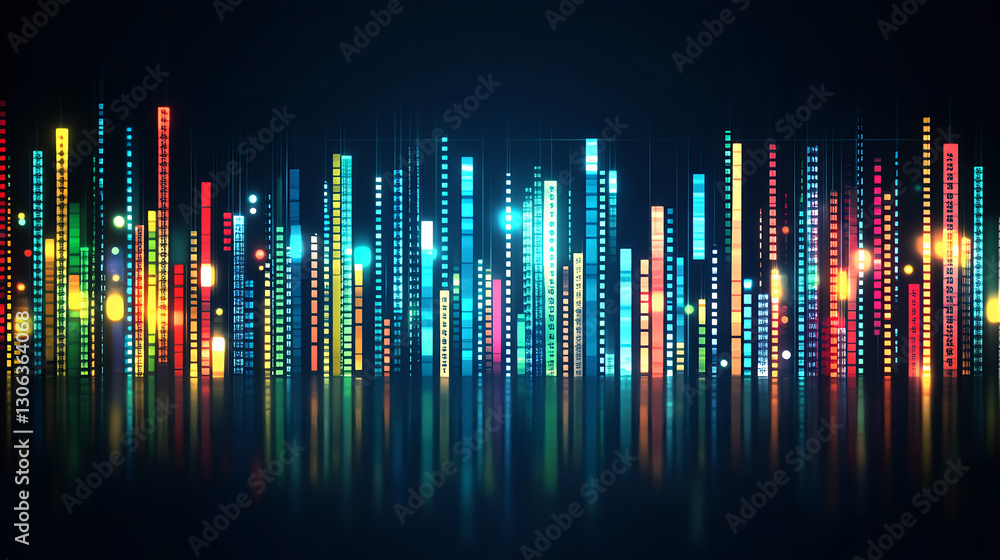 Poster dynamic music visualization digital space graphic design futuristic environment abstract viewpoint s