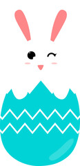 Cute Easter Bunny in Eggshell
