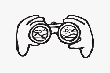 Binoculars doodle illustration vector © Rawpixel.com