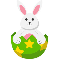 Cute Easter Bunny in Eggshell