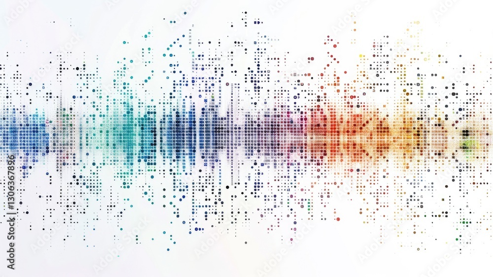 Poster abstract data visualization with gradient color blocks. digital artwork of vibrant color or multicol