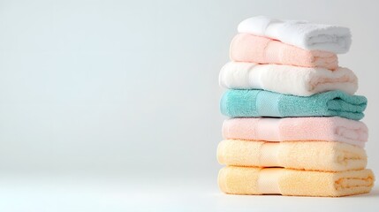 Soft and Absorbent Towels Ideal for Drying Off After Participating in the Songkran Water Festival in Thailand Isolated on a White Background
