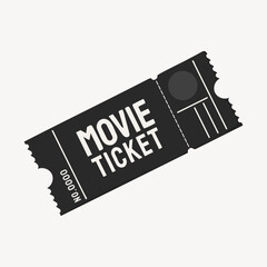 Black movie ticket, aesthetic illustration vector