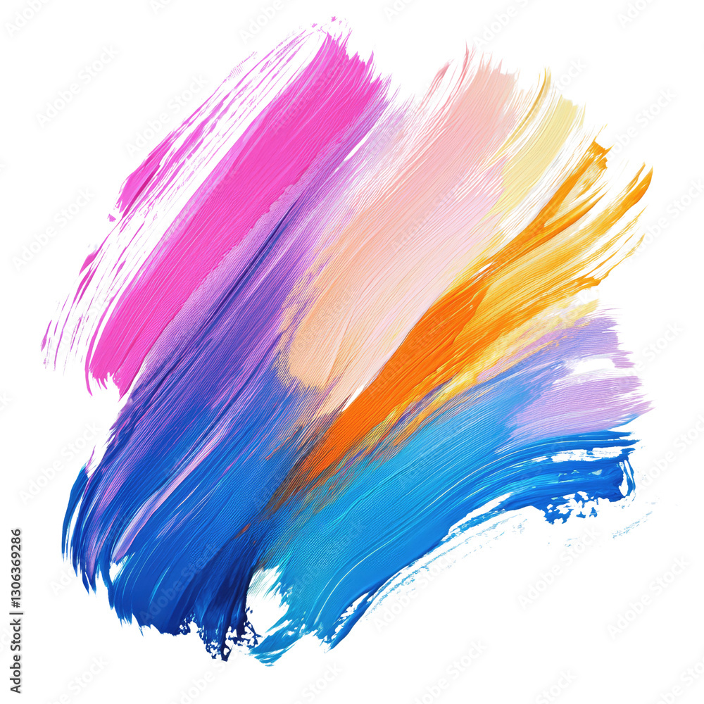 Poster vibrant abstract brush stroke art with a blend of colors highlighting motion and creativity for use 