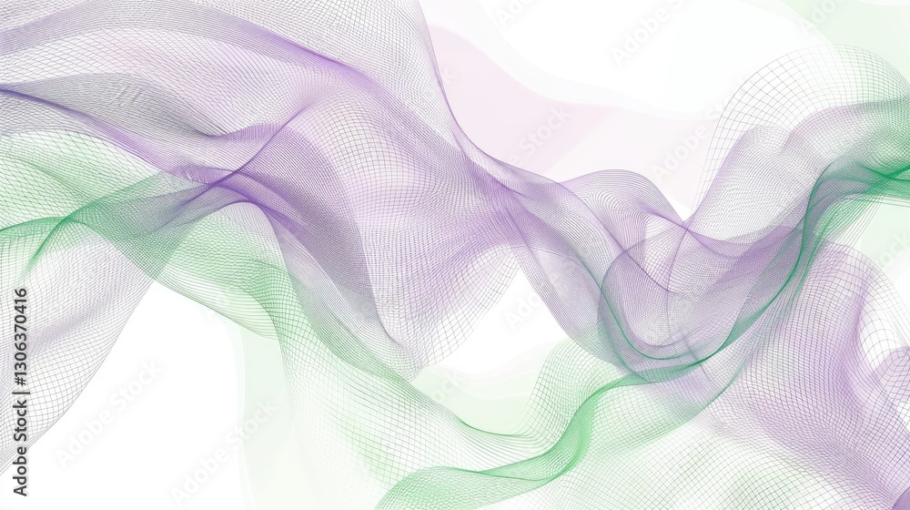 Aufkleber abstract wave pattern in green and purple tones. background image of digital wave with vibrant green