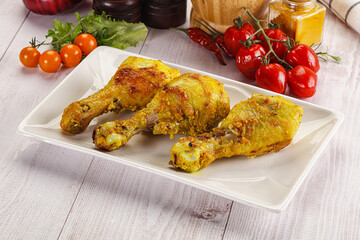 Roasted Chicken leg drumsticks with curry sauce