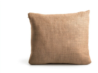 Trendy a brown pillow on a white background with festive shapes and vibrant hues, perfect for...