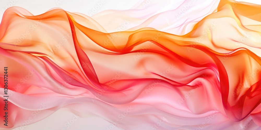 Poster flowing abstract pattern with pink and orange gradients. digital artwork of red and orange cibrant c