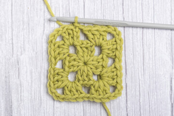 Crochet granny square work in progress