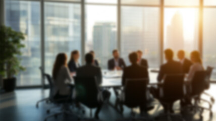 Blurred business people in space office. business concept backgrond. AI Generated Images
