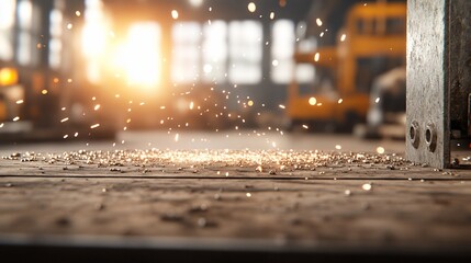 Metal sparks fly, factory workshop