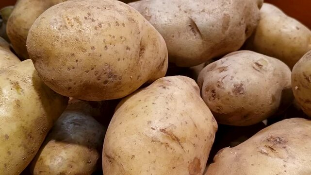 Close Up Of Brown And Beige Potatoes With Texture Details And Freshness Hints For The Image Description Of The Item Image Of Potatoes With Organic