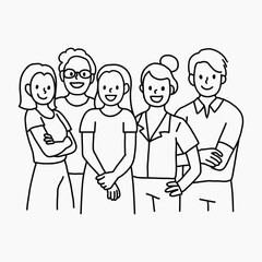 Employee in diversity workplace flat line vector
