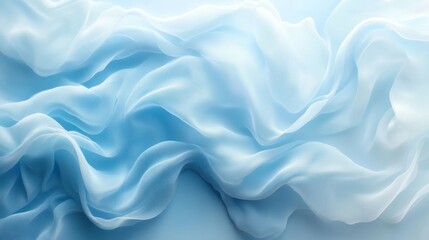 Fototapeta premium Soft blue fabric waves creating a serene and flowing texture in a calming abstract art design