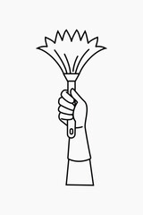 Feather duster line art vector