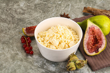 Delicous sheep cottage cheese curd