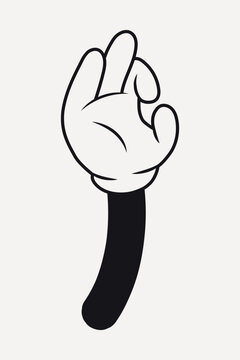 recommend clip art: Cartoon ok hand, gesture line art illustration vector