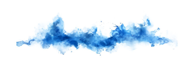 Obraz premium Abstract Blue Watercolor Splashes on Transparent Background