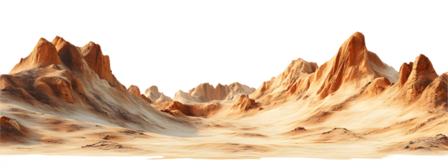 Dramatic Desert Landscape with Rugged Sandstone Mountains