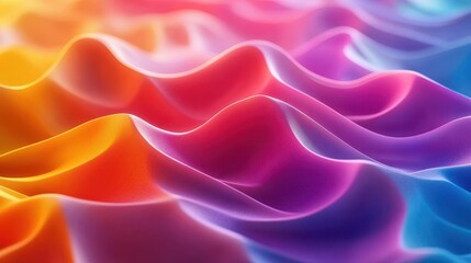 Obraz premium Vibrant colorful waves of fabric in abstract multicolored patterns