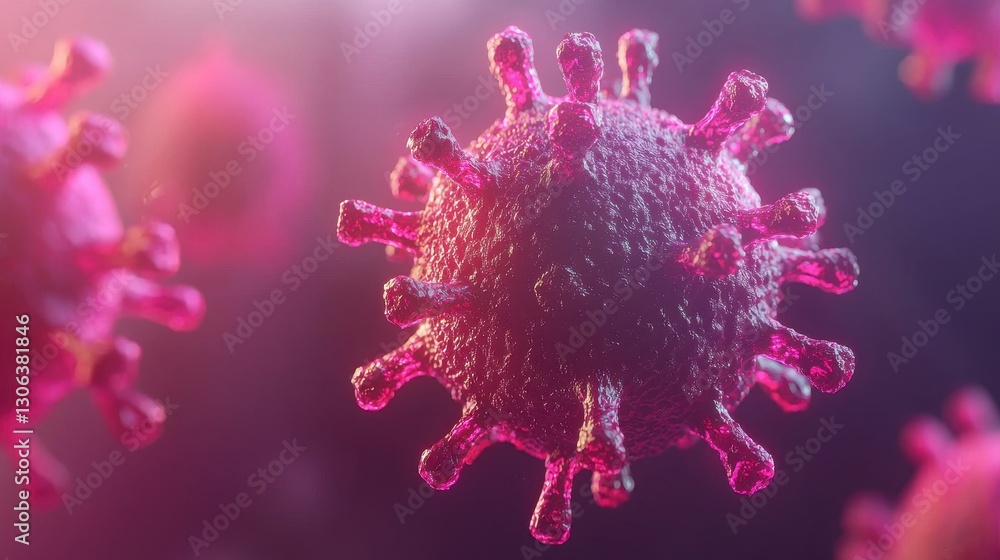 Aufkleber colorful microscopic view of virus particles in abstract design