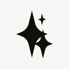 Sparkle shape, flat collage element vector