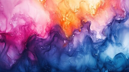 Fototapeta premium Vibrant abstract fluid art in pink, orange, and blue hues