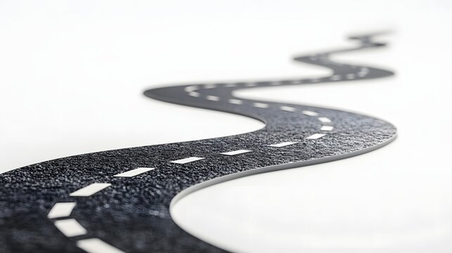 A career roadmap with milestones marked along the path on a white background