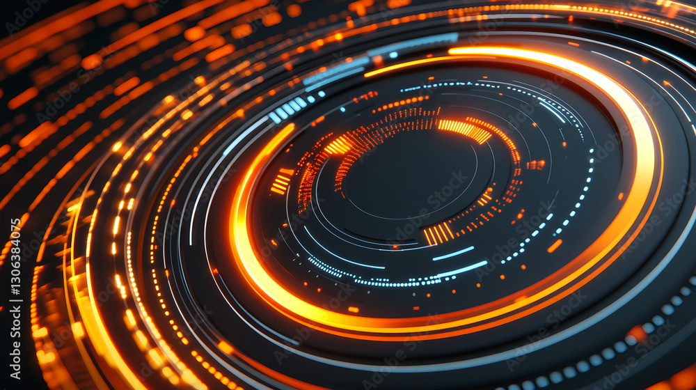 Poster dynamic digital interface action futuristic technology visual content abstract environment close-up 