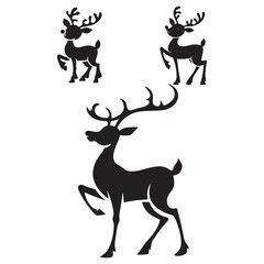 Majestic Stag Black Vector Illustration