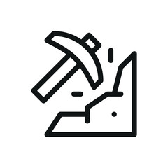 Mining line icon, mining industry vector symbol with editable stroke