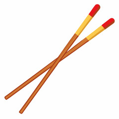 Chopsticks illustration isolated on white background