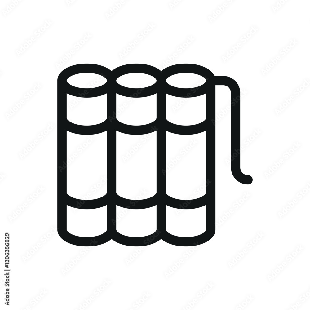 Poster dynamite line icon, dynamite sticks vector symbol with editable stroke
