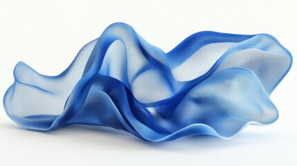 Fototapeta premium 3D render of an abstract blue wavy cloth
