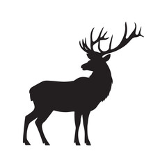 Deer Silhouette | Majestic Stag Illustration | Wildlife Vector